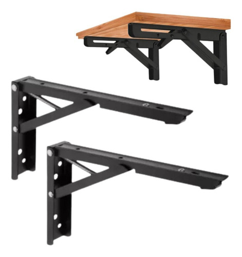Suporte Cantoneira Dobrável 100kg Reforçada Articulada 40cm