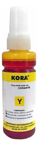 Tinta Kora Compatível Para L365 L375 L380 L396 L495 100ml Tinta Amarelo