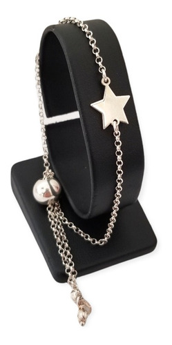 Pulsera Para Mujer O Niña Estrella Regulable Joya Plata 925