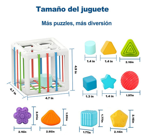 10 Juguetes Sensoriales De Formas Y Clasificador Elástico
