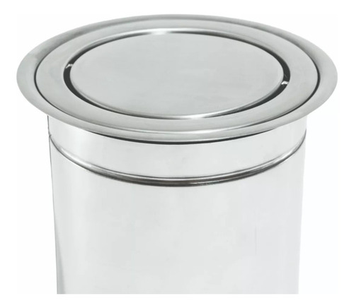 Lixeira Cesto De Embutir Com Tampa Giratória Aço Inox 5 Litros