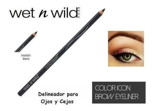 Wet N Wild Lapiz Delineador De Cejas Ojos Tono Black 651 