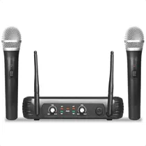 Comprar Par 2 Microfonos Inalambricos Uhf Profesional Receptor Dual
