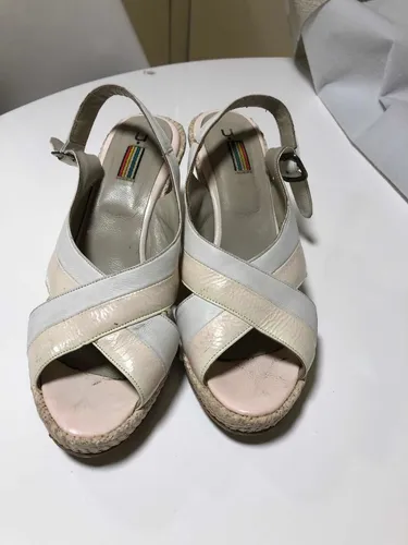 Sandalias Con Taco Color Beige MercadoLibre