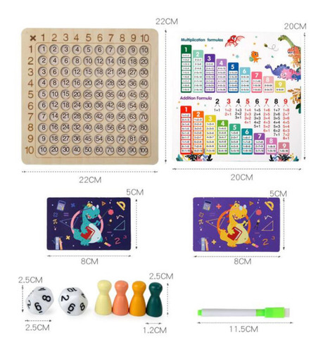 Juego De Mesa De Multiplicación Montessori De Madera Para Ni
