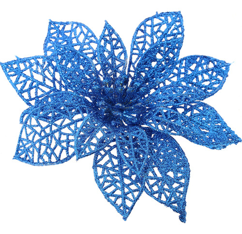 Flores Artificiales De Navidad Simuladas De Color Azul Real