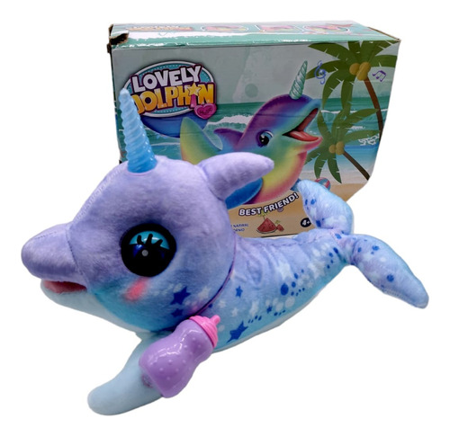 Peluche Unicornio Delfin Narwhal Juguete Luces Sonidos 