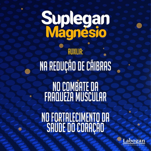 Suplegan Magnésios 180 Cáps - Labogan - Dimalato-quelato-etc Sem Sabor