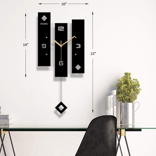 Shisedeco Creative Mute - Reloj De Péndulo Grande Moderno