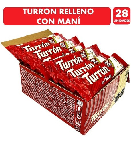 Turrón Maní - Dos En Uno Arcor - Caja, 28 Unidades 45gr