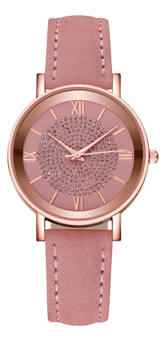 Reloj Gypsophila Reloj De Cuarzo A La Moda Para Mujer Color De La Correa Rosa Color Del Fondo Rosa