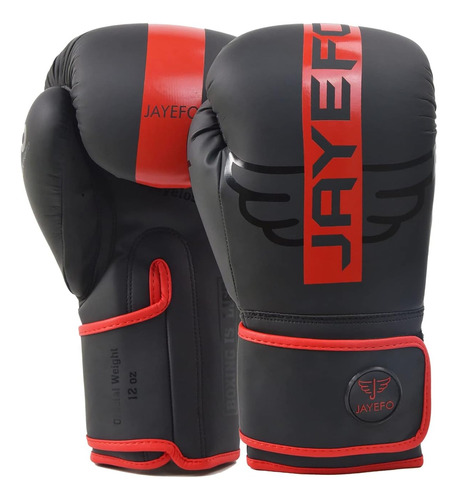 Par De Guantes Para Boxeo Jayefo 16 Onzas, Rojo Y Negro