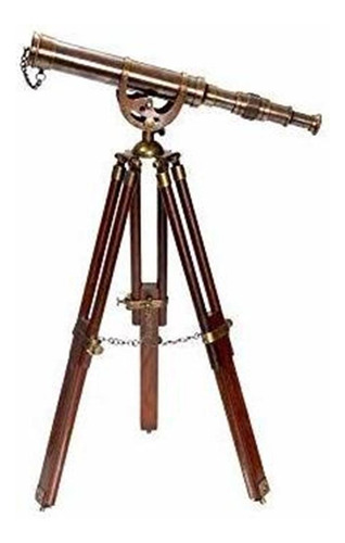A Vintage Antique TriPod Telescope Brass Nautical Telescopes