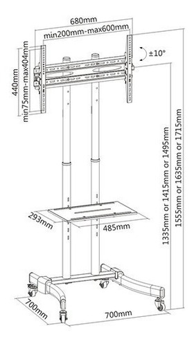 Rack Pedestal Tv De 32 A 65 Importado - No Artesanal