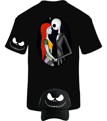 Camiseta Manga Corta Jack Skellington Of Obsequio Gorra 