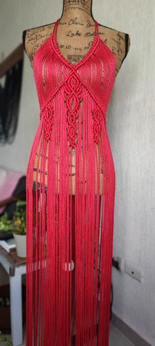 Vestido Mujer Macrame Moda Macrame Unitalla Boho Playa