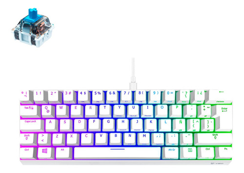 Teclado Mecánico Gamer Vsg Mintaka Blanco Switch Azul