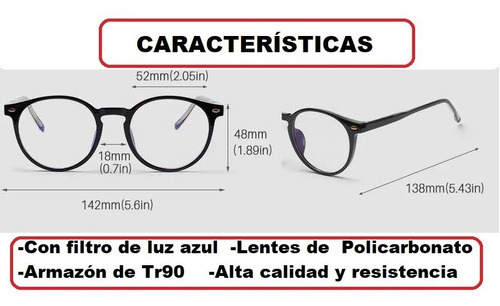 Lentes Gamer Graduar Anti Luz Azul Unisex