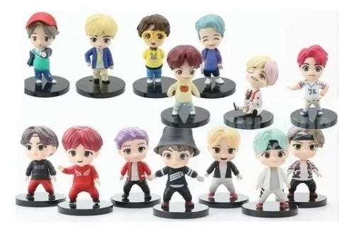 Juego De 14 Muñecas Kpop Bts Mini Figura