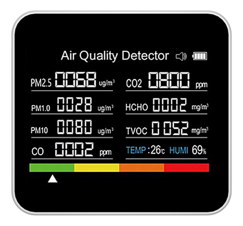 Probador De Calidad Del Aire Pm1.0 Detección De Temperatura