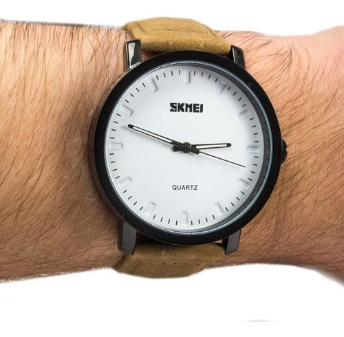 Reloj Skmei Malla De Cuero Solo Water Resist Calidad 1196