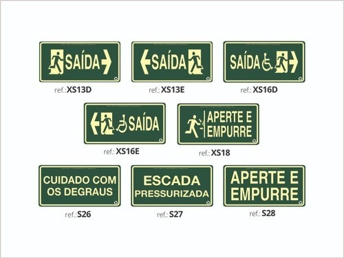 Placa Fotoluminescente Combate A Incêndio / Kit 96 Placas