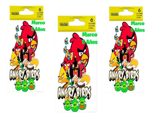 Angry Birds Lapices De Colores Personalizados X10 Souvenirs