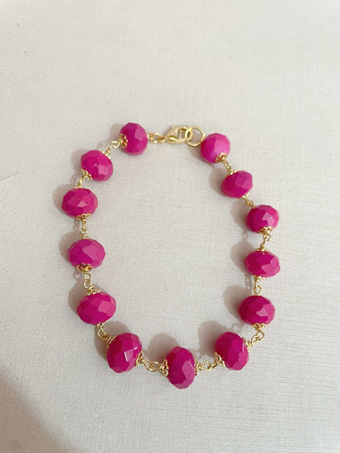 Pulseira Semijoia Dourada Com Pedras