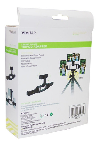 Imagem 5 de 5 de Adaptador De Encaixe Até 3 Smartphones Vivitar Viv-trph03