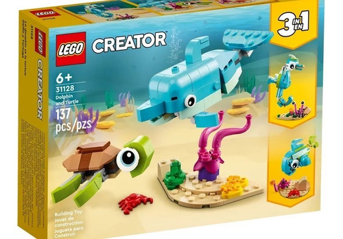 Lego Creator 31128 Delfin Y Tortuga 137 Piezas Desde 6 Años