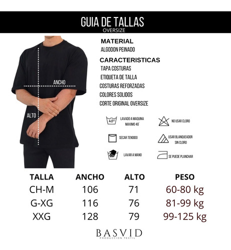 Playera Oversize 3pz Alto Calibre Algodón Peinado Comodas