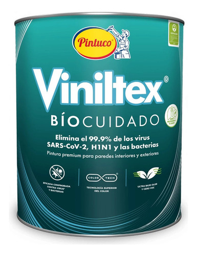 Pintura Viniltex Biocuidado Blanco 1901 1 Gal Pintuco