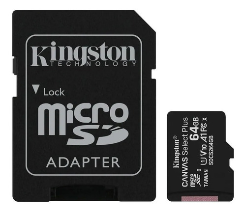 Memoria Sd 64gb Kington + Adaptador Nuevo Gtia