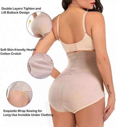 Faja Modeladora Reductora Enteriza Importada Con Ballenas Beige Xl