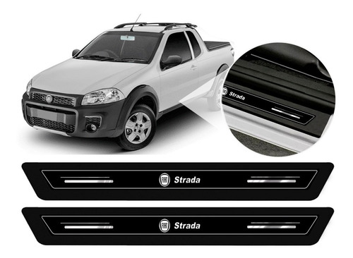 Soleira Protetor Porta Platinum Fiat Strada 2007 2008 2009 2