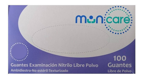 Guantes descartables antideslizantes Muncare Examinación talle S de nitrilo x 100 unidades