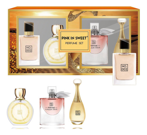 Set De 4 Perfumes Miniatura 15 Ml Mujer Con Estuche Regalo