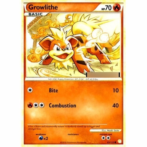 Growlithe - Pokémon Fogo Comum 65/123 Heartgold & Soulsilver