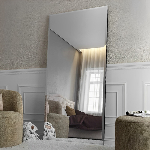 Espelho Corpo Inteiro Retangular Sala De Jantar 100x50cm Moldura Sem Moldura