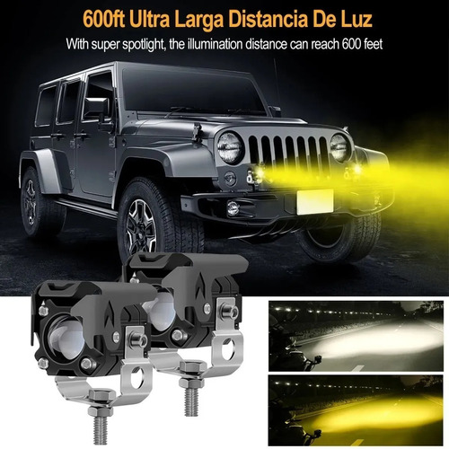 Faros Niebla Lupa Led Monster 3d Spot Blanco - Ambar 