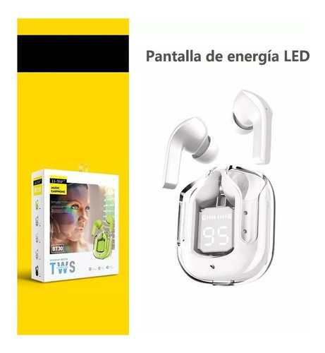 Audífonos Inalámbricos Acefast T8 Cristal Led Ipx4 Táctile