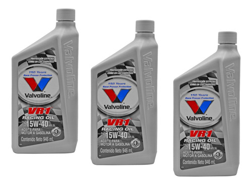 Kit 3 Litros Aceite Motor Mineral 15w40 Api Sl Valvoline Vr1