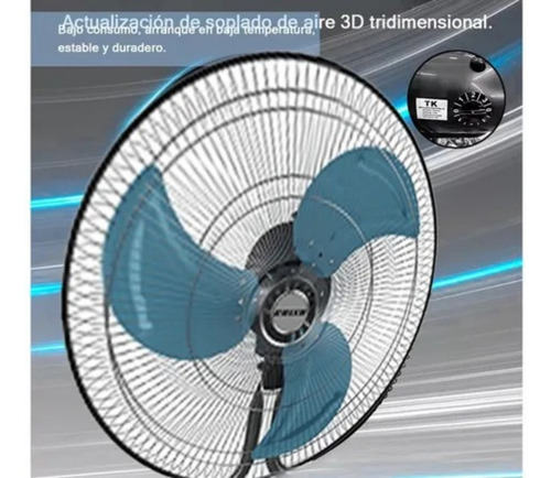 Ventilador 3 En 1 18 Pulgadas Negro Con 3 Aspas De Metal 1.27 M 60 Hz Negro Pateado Metálico 3