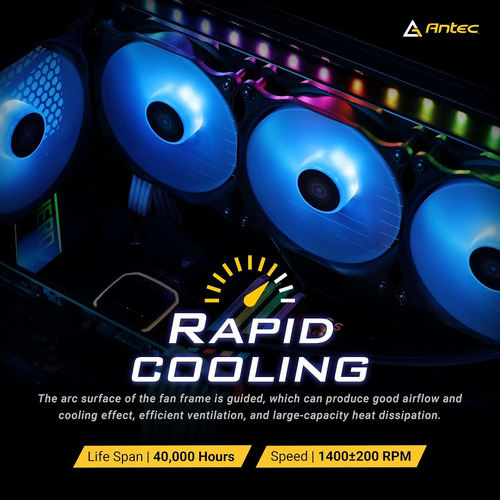 Ventilador Antec Rgb De 120 Mm, Paquete De 5, Ventilador De