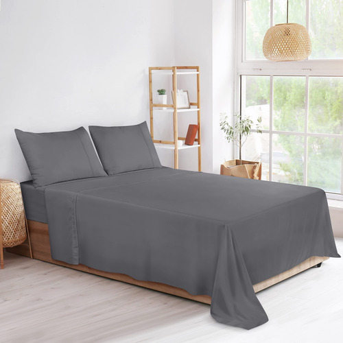 Sabana Encimera Suave Y Resistente King Size Color Gris