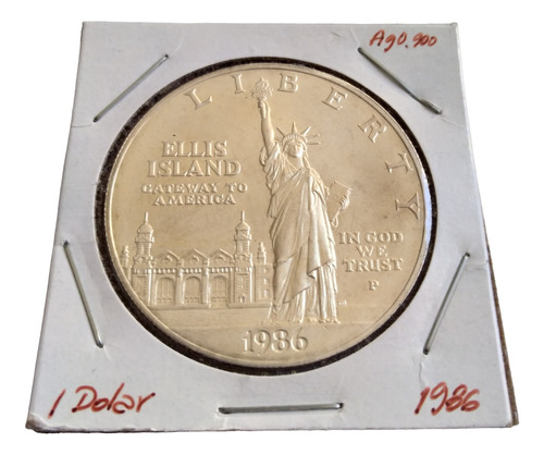 Silver Dolar Plata Ley 0.900 Eua Estatua De La Libertad 1986