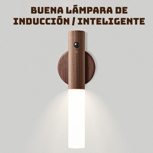 Lámpara De Pared Led De Madera Recargable Por Inducción