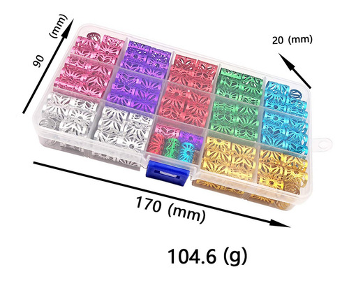170pc / Set Puños De Metal Ajustables Dreadlocks Beads