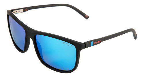 Lentes De Sol Umbro Casual Mod 508 C2 Polarizados Obscuro Lente Azul Acero Varilla Negro Armazón Negro