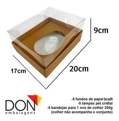 Caixa Ovo Colher Páscoa Kraft 350g Com 5 Unidades